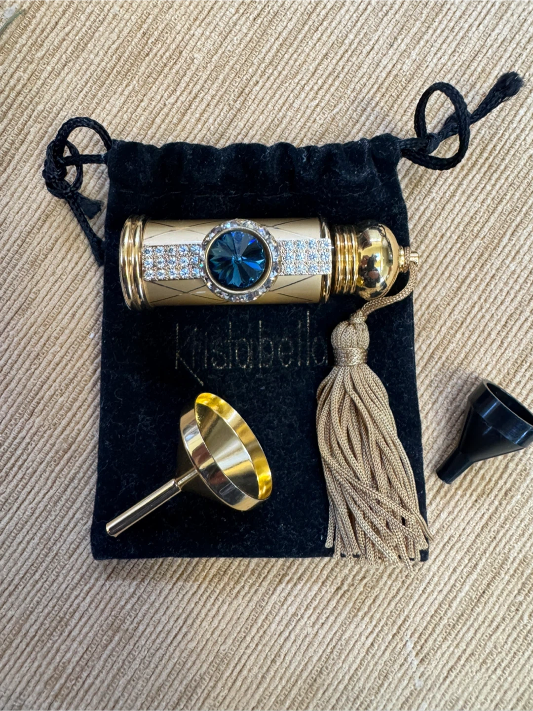 Kristabella Gold Tone Jeweled Perfume Dispenser
