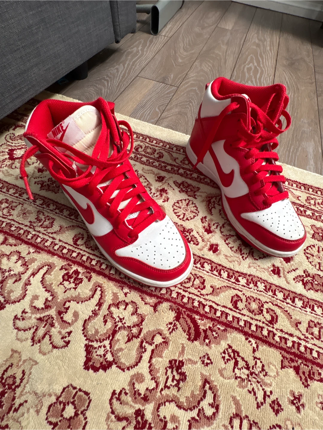 Nike Dunk High Red White Youth Sneakers