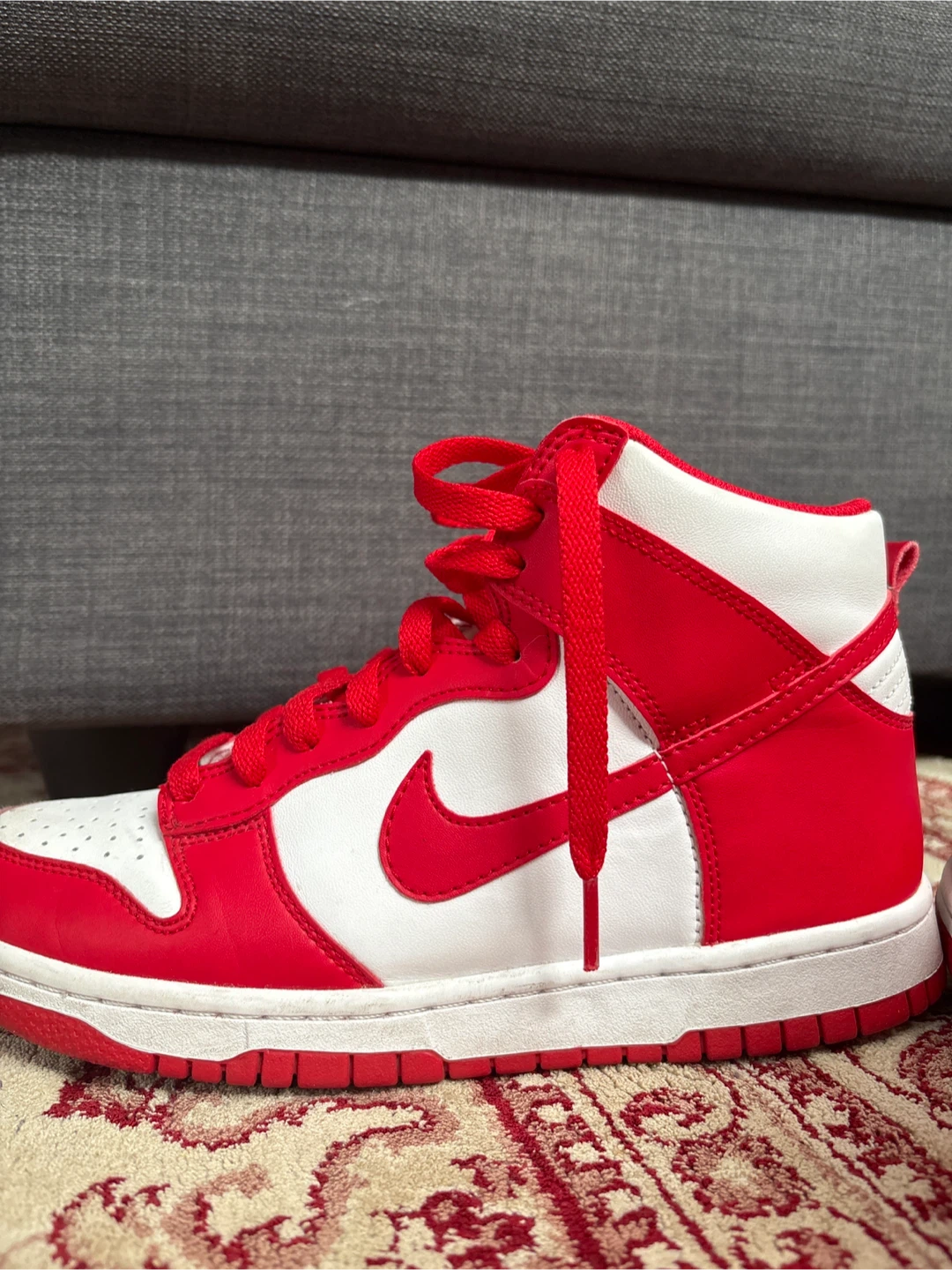 Nike Dunk High Red White Youth Sneakers - photo 4