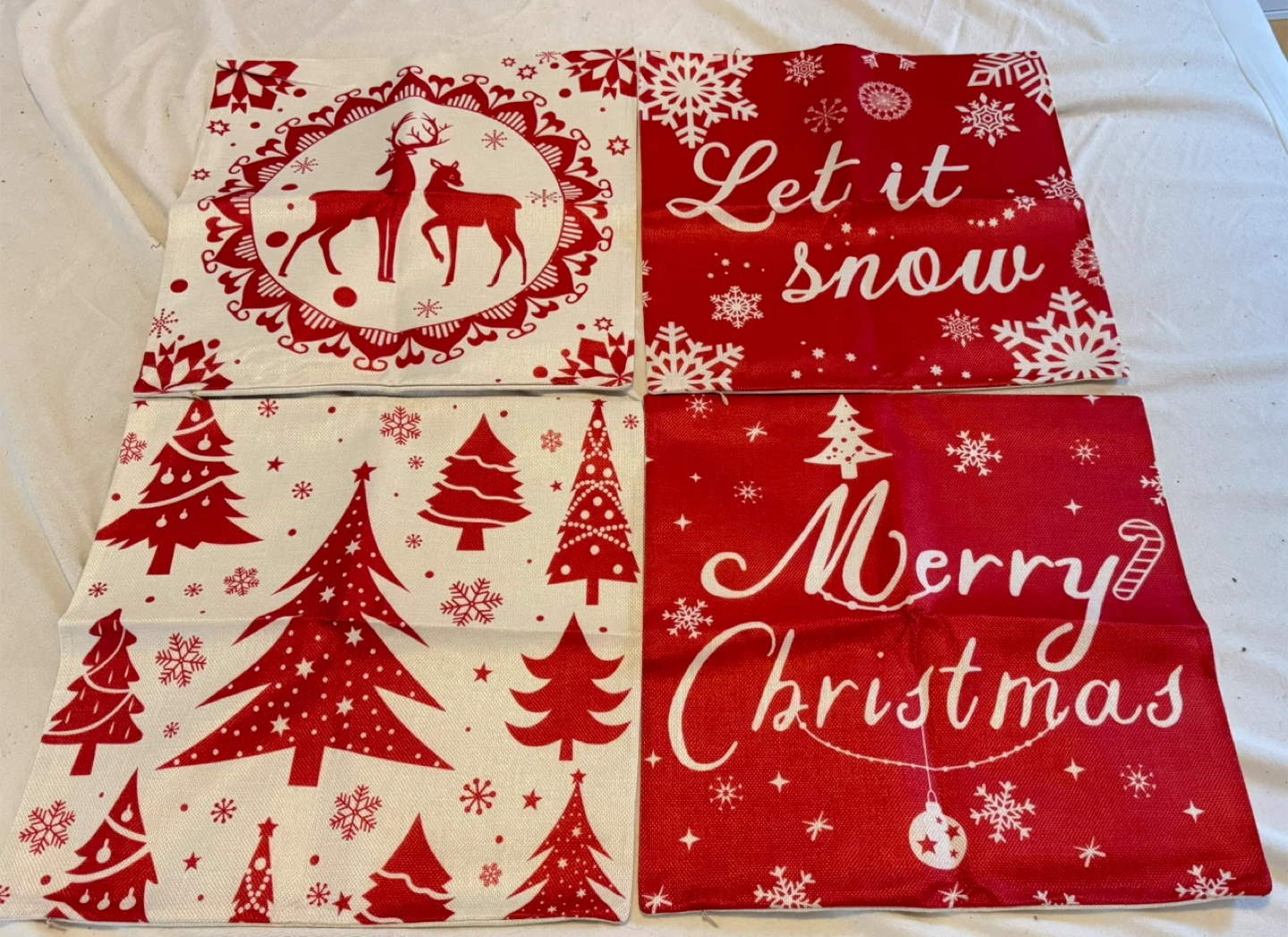 New - Set of 4 Christmas Pillow Covers- 🏆