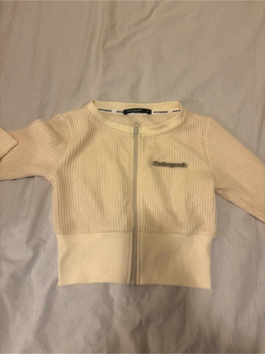 Cream Knit Zip-Up Cardigan - photo 3