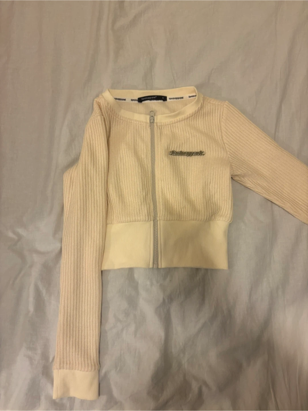 Cream Knit Zip-Up Cardigan - photo 2