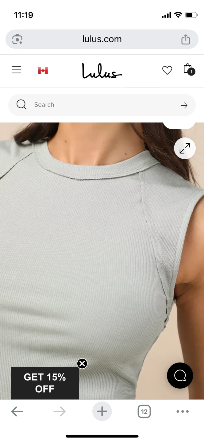 Lulus Ellette Light Sage Ribbed Raglan Seamed Tank Top - Size XL - photo 2