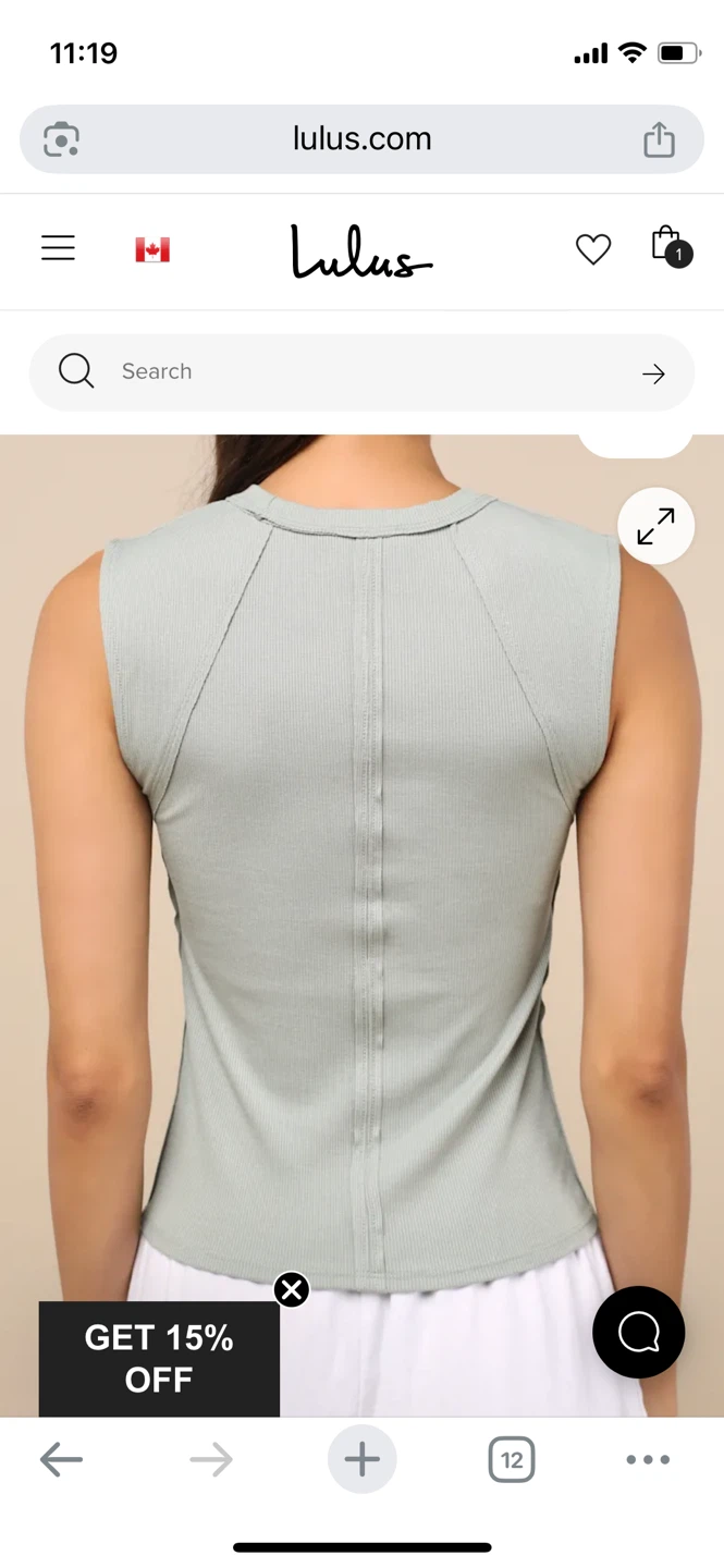 Lulus Ellette Light Sage Ribbed Raglan Seamed Tank Top - Size XL - photo 4
