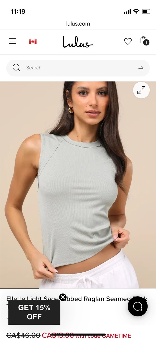 Lulus Ellette Light Sage Ribbed Raglan Seamed Tank Top - Size XL