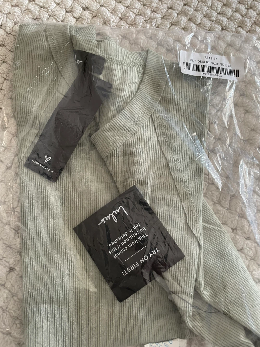 Lulus Ellette Light Sage Ribbed Raglan Seamed Tank Top - Size XL - photo 3
