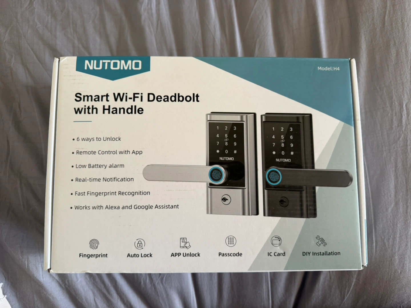 NUTOMO Smart Wi-Fi Deadbolt with Handle - Model H4