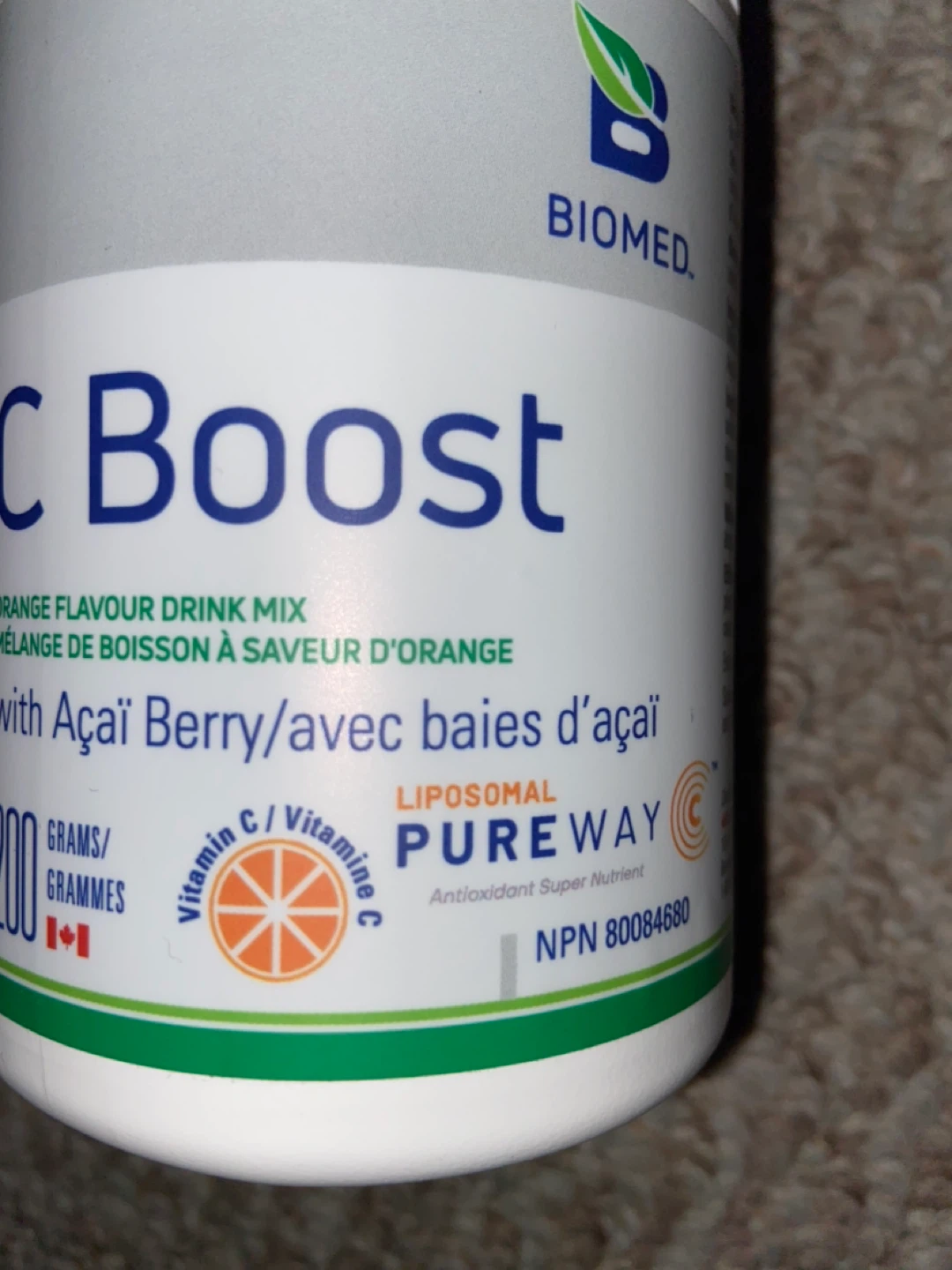 Biomed C Boost Orange Flavour Drink Mix with Açaí Berry - 200g - photo 2