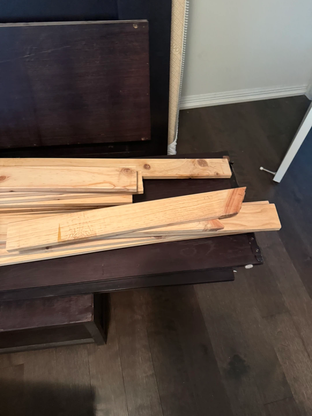 Dark Wood Queen Bed Frame with Storage Drawers - photo 3