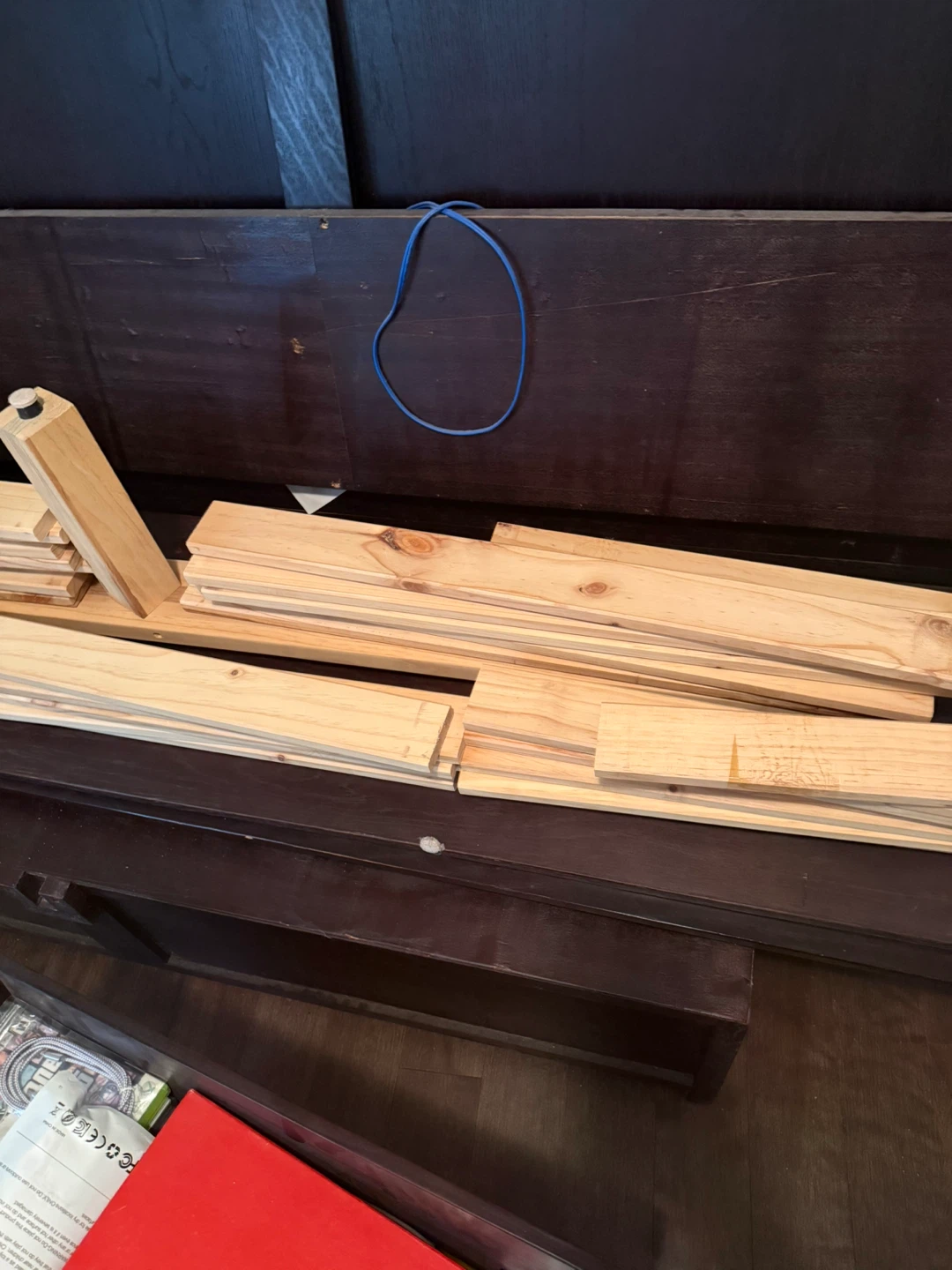 Dark Wood Queen Bed Frame with Storage Drawers - photo 4