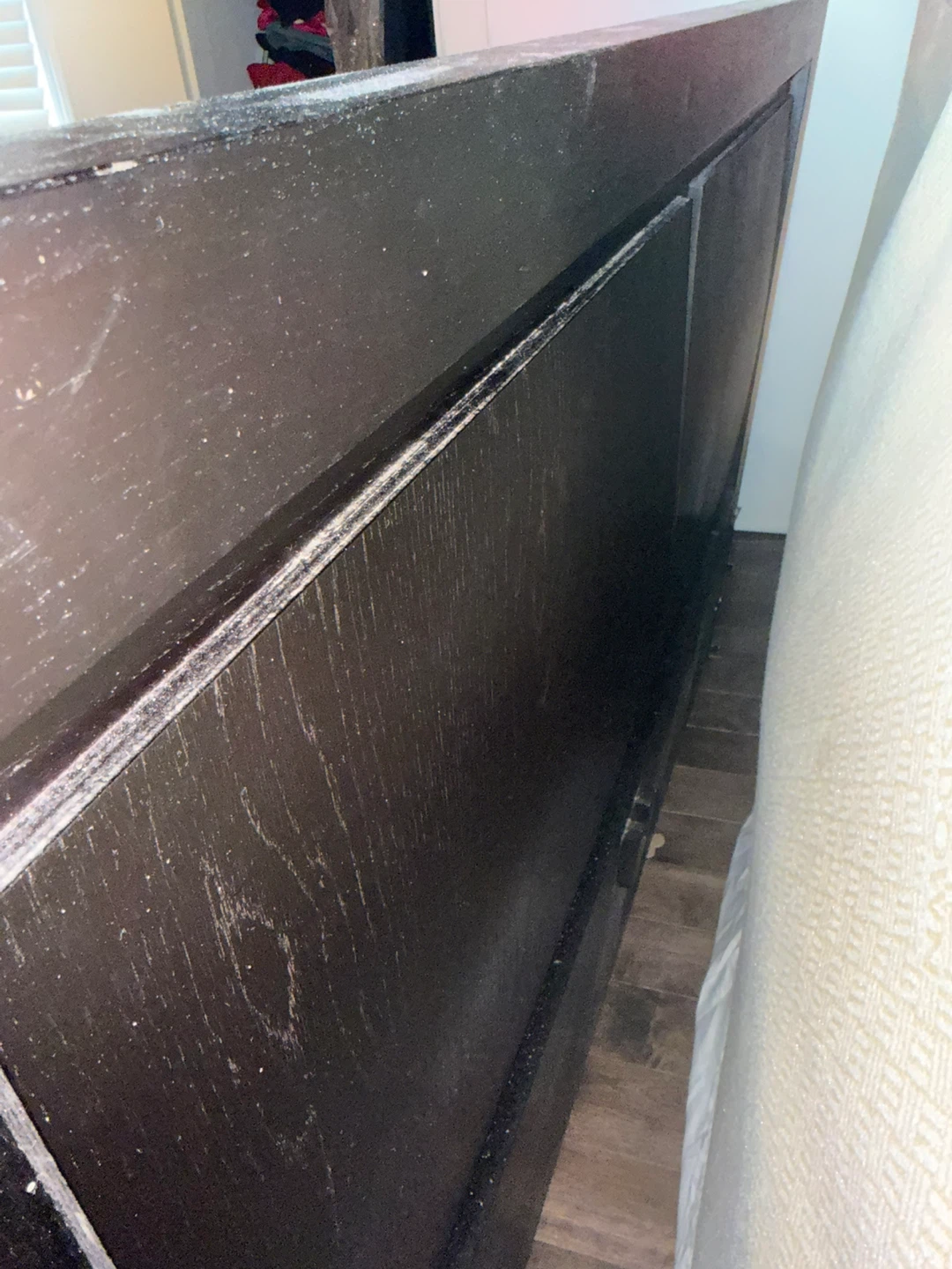 Dark Wood Queen Bed Frame with Storage Drawers - photo 5