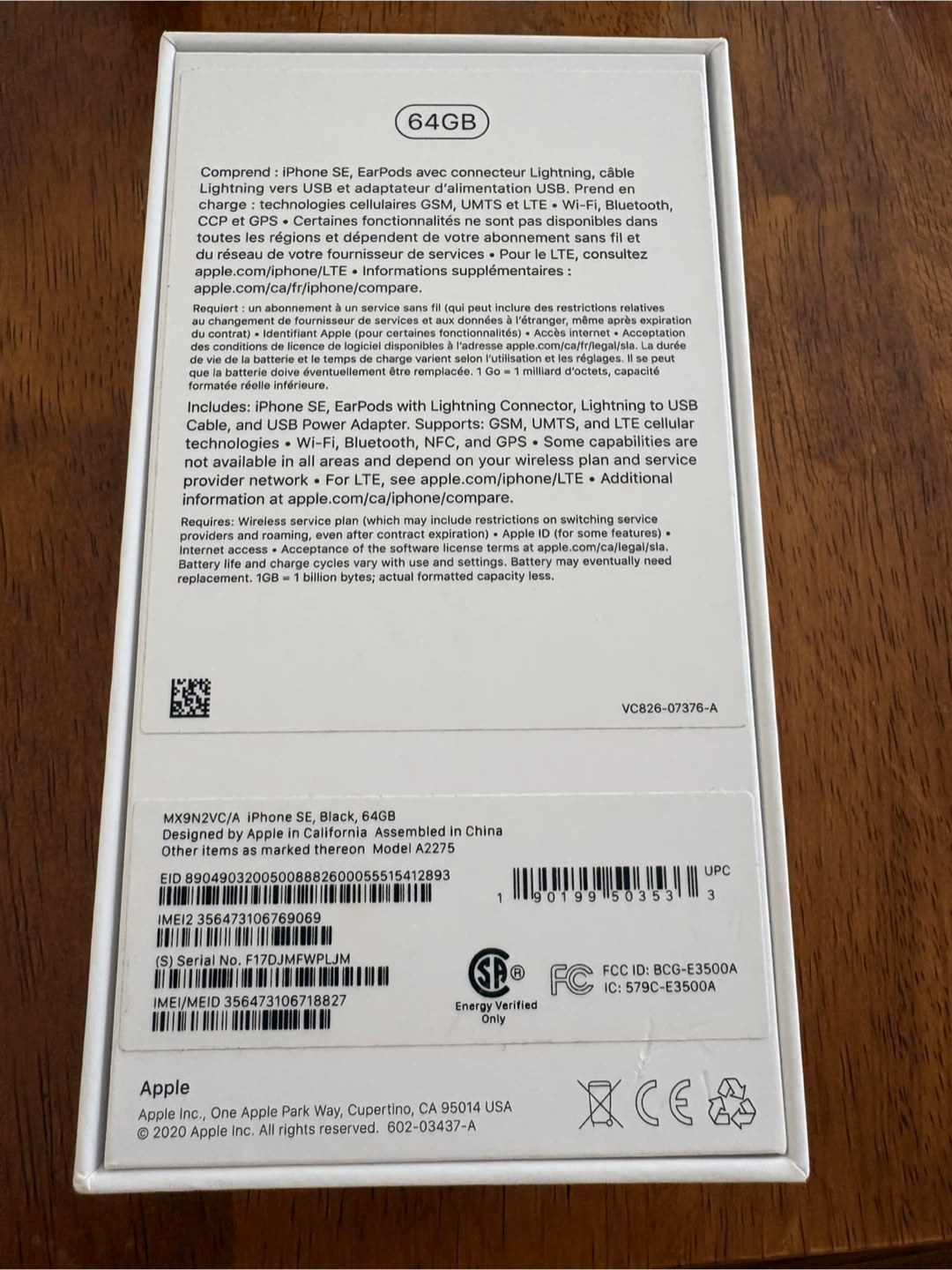 Apple iPhone SE (2nd Gen) 64GB Black | Original box plus case - photo 2
