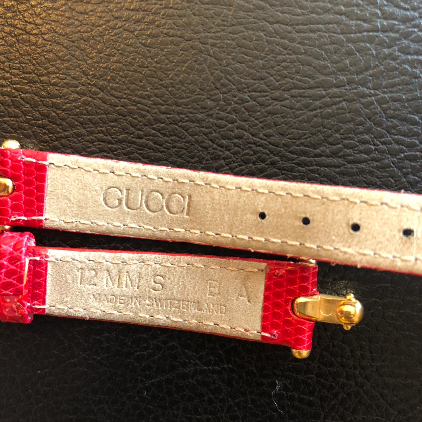 Gucci Red Lizard Watch Strap 12mm - photo 4