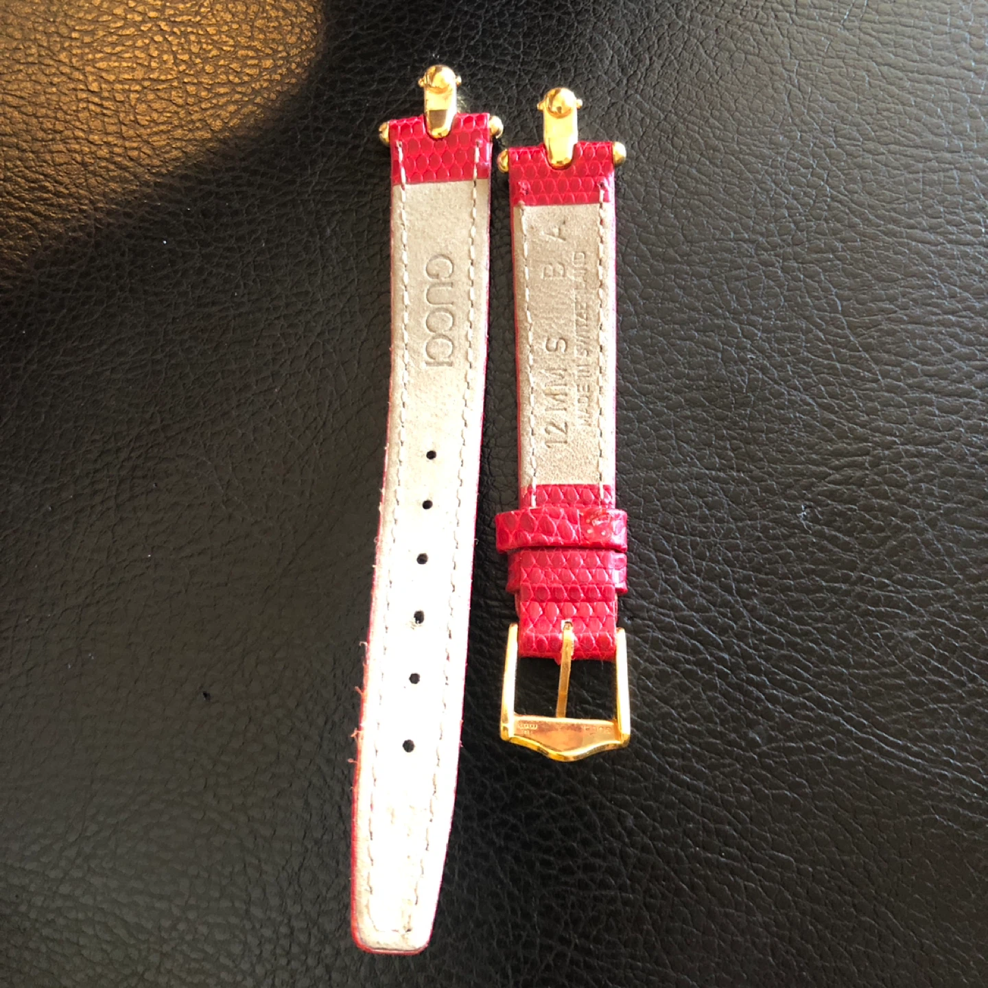 Gucci Red Lizard Watch Strap 12mm - photo 3