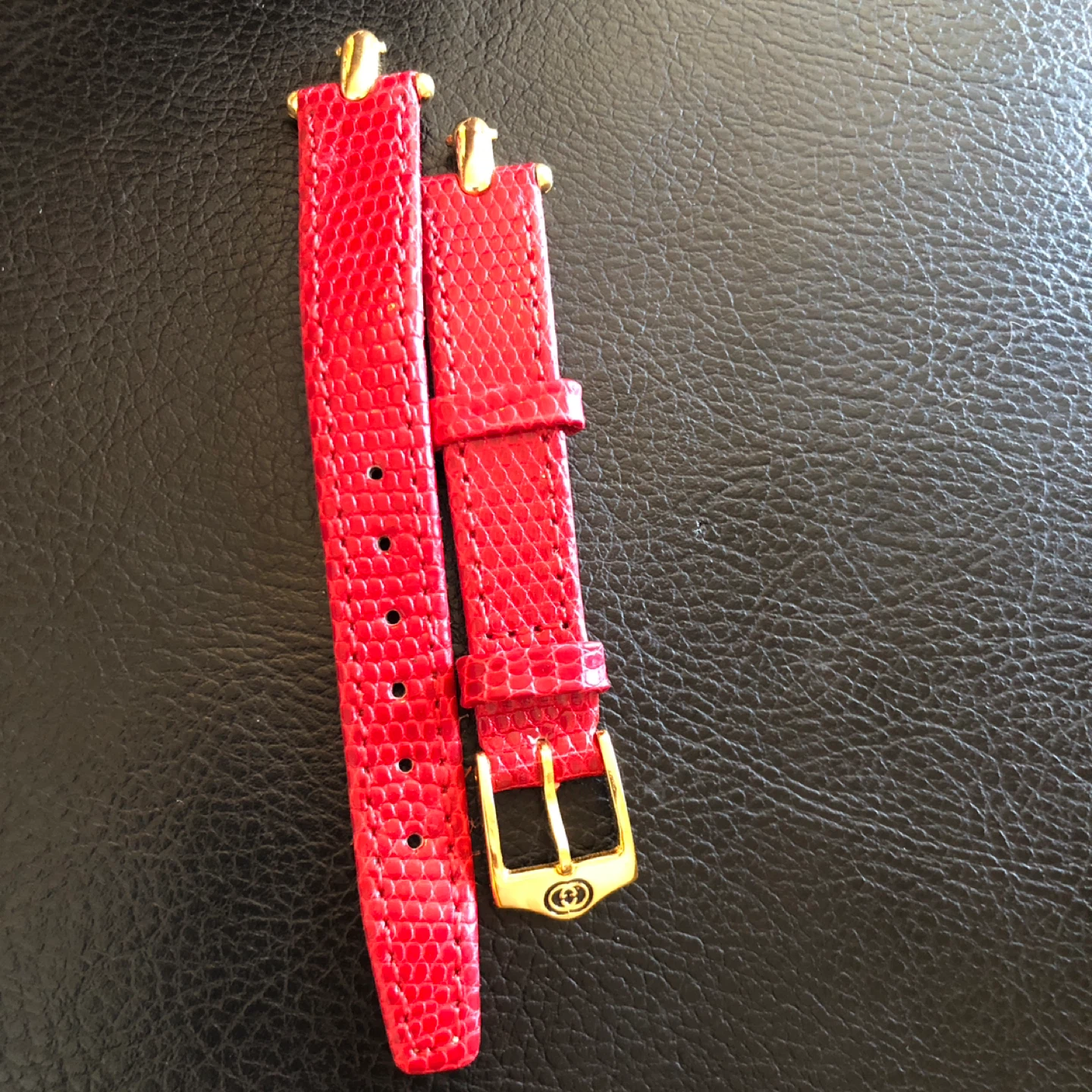Gucci Red Lizard Watch Strap 12mm - photo 2