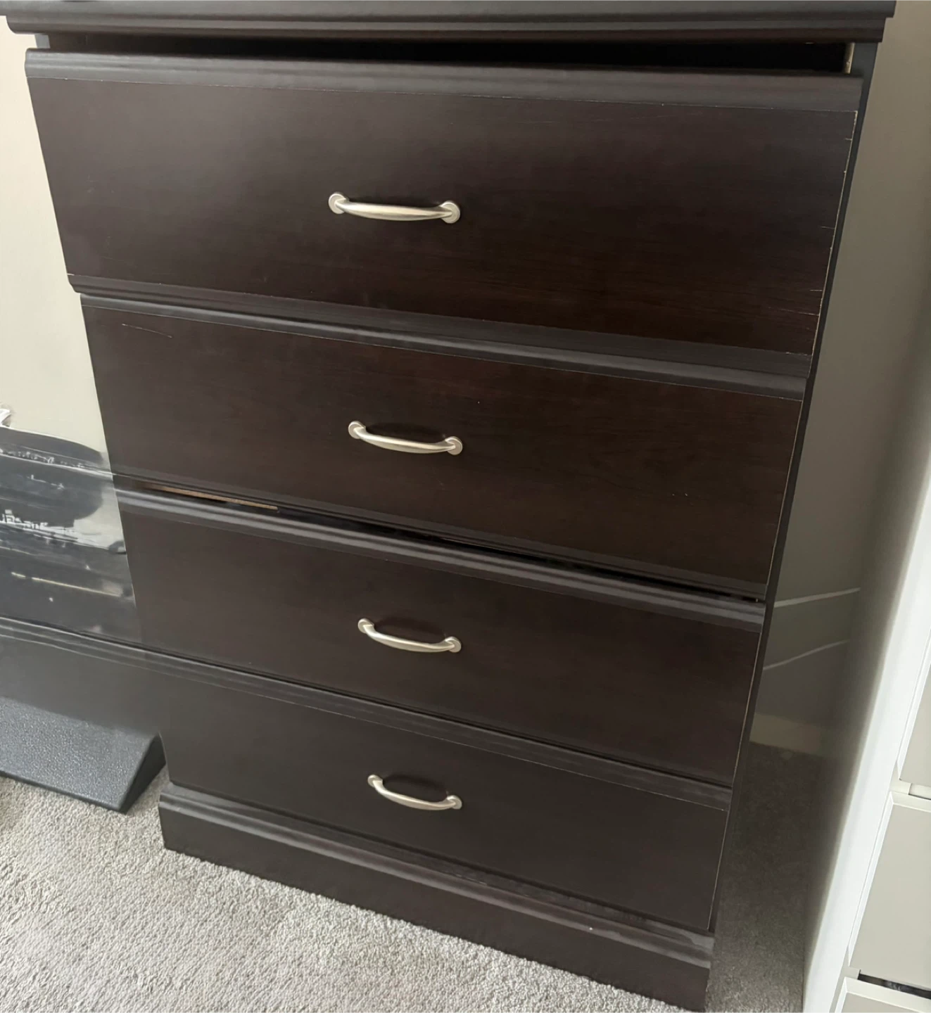 Dark Brown 4-Drawer Dresser - photo 3
