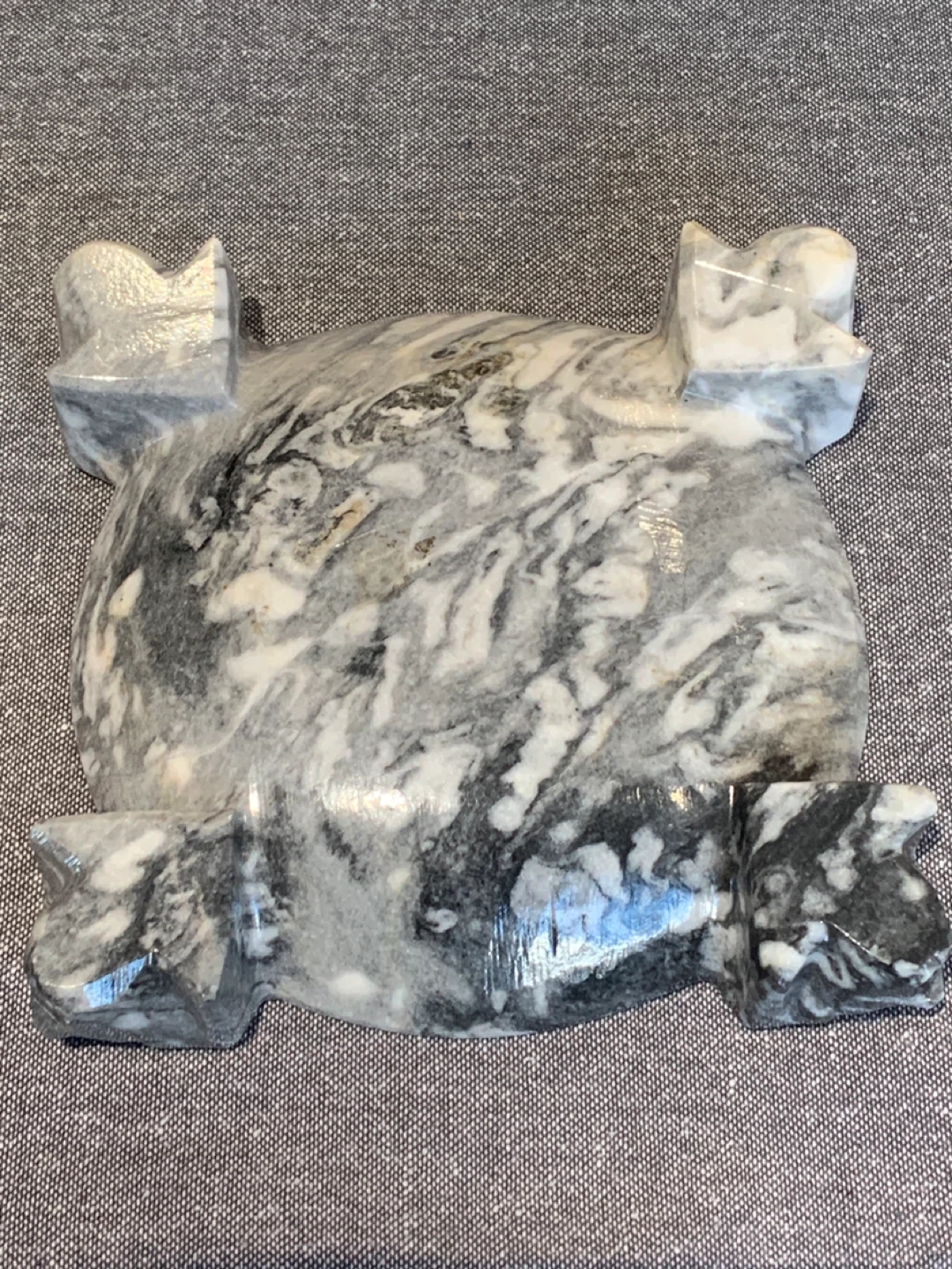 Hand-Carved Marble Aztec Warrior & Calendar Ashtray - photo 2