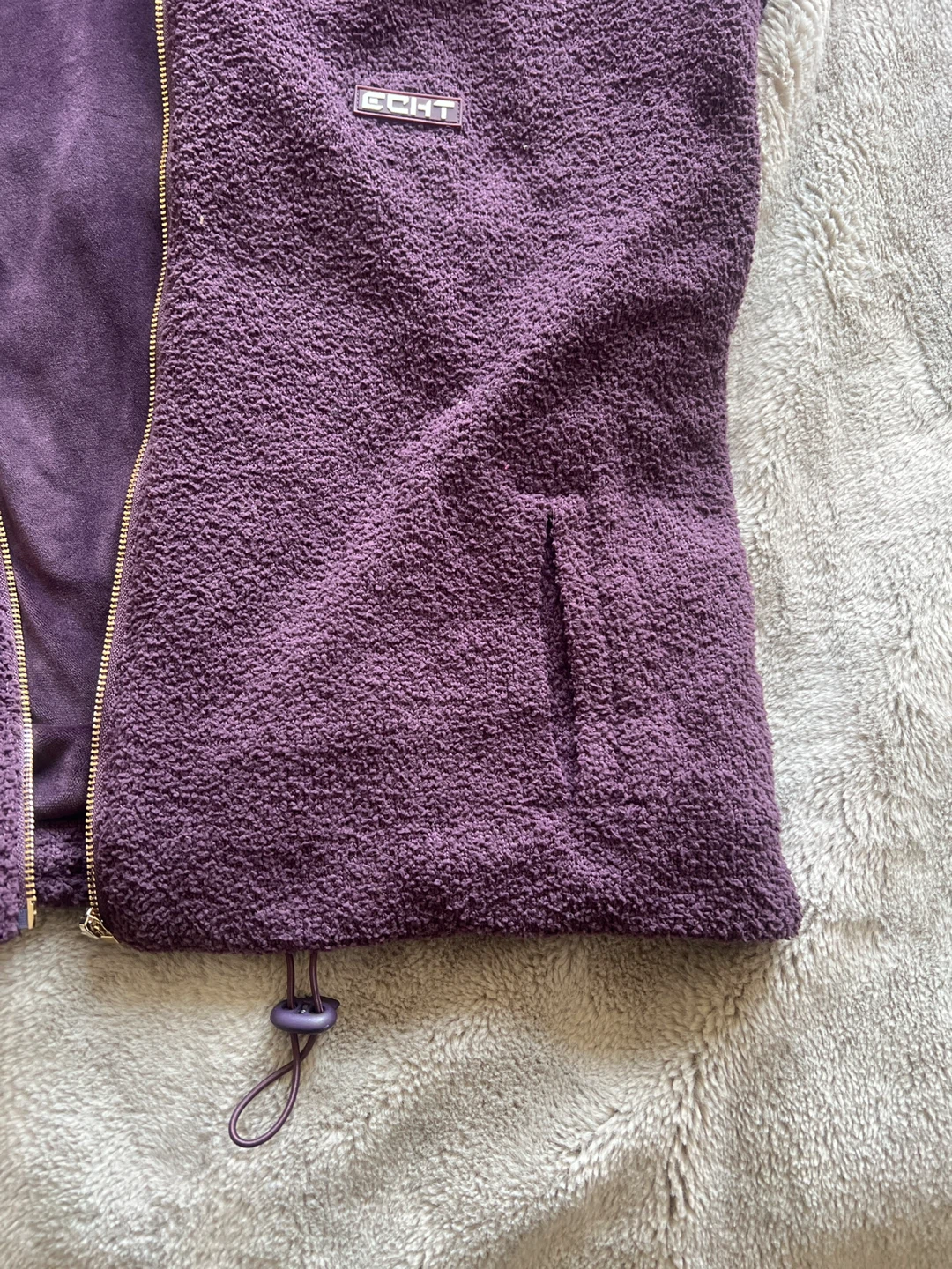 Echt Fleece Zip Up Hoodie Vest Purple - photo 4