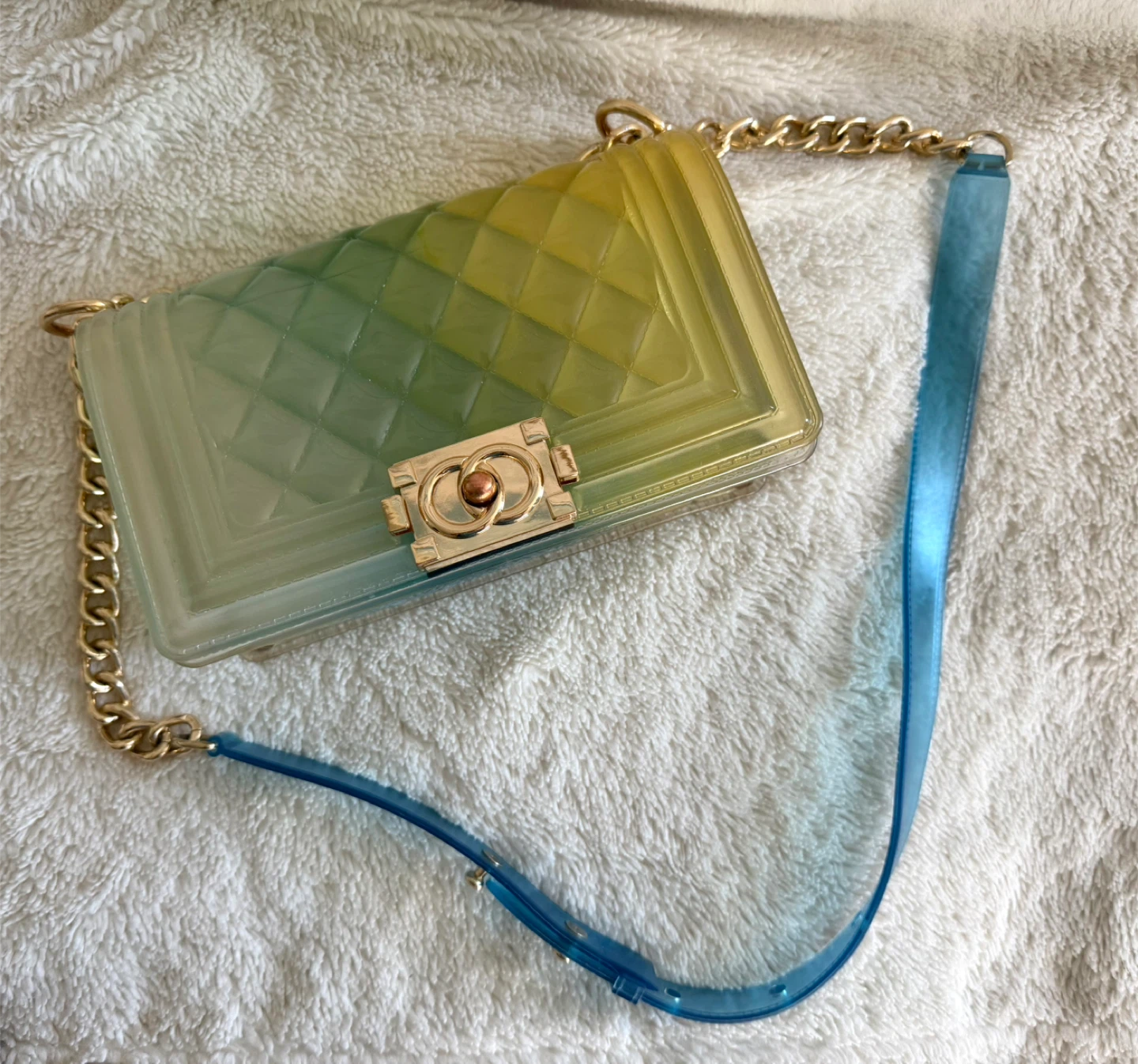 Clear Jelly Handbag with Gold Chain - photo 2