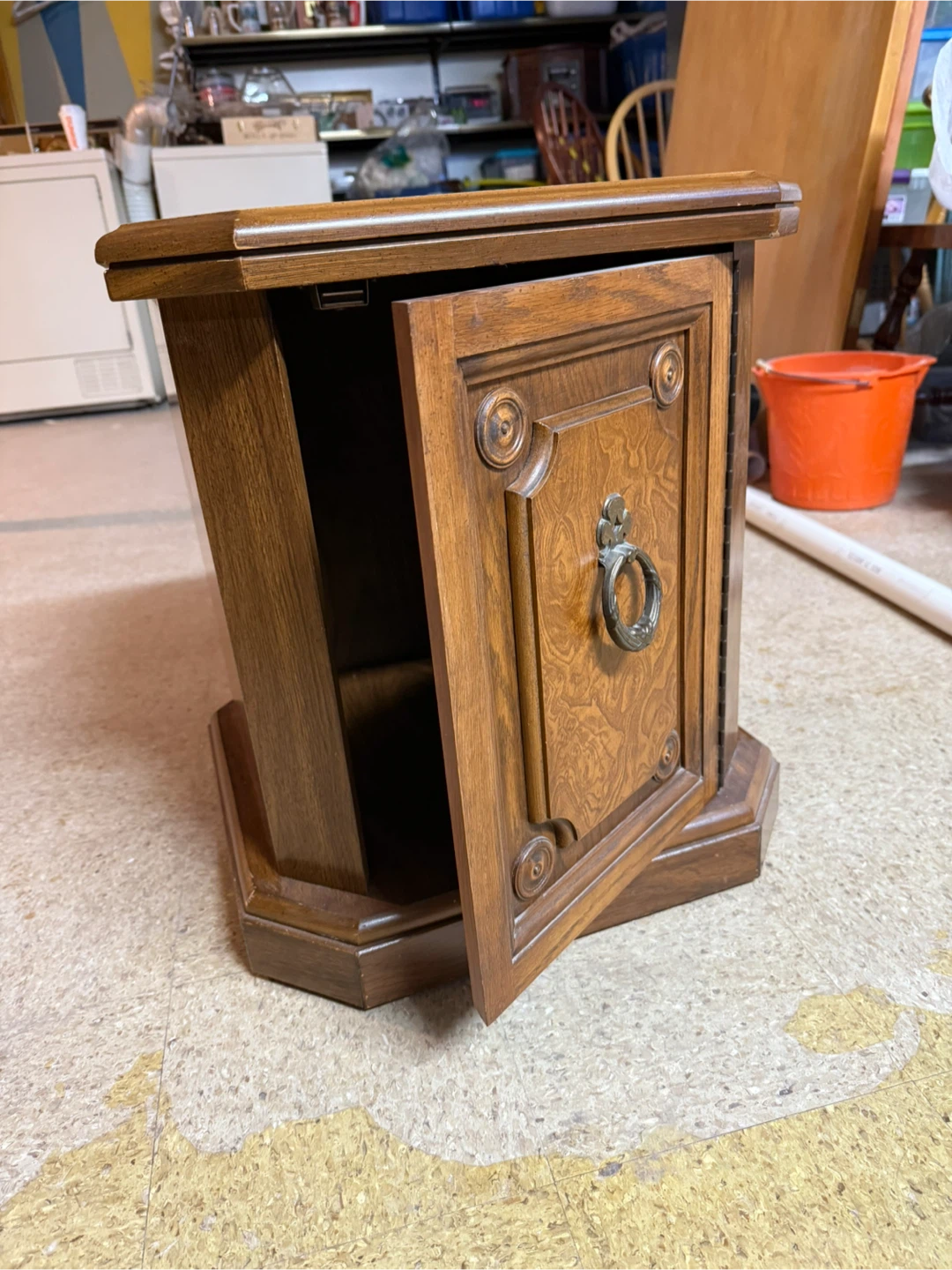 Vintage Wooden Side Table with Drawer - photo 4
