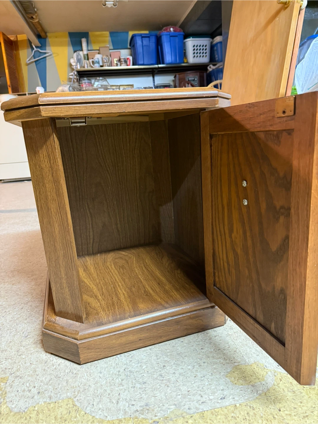 Vintage Wooden Side Table with Drawer - photo 5