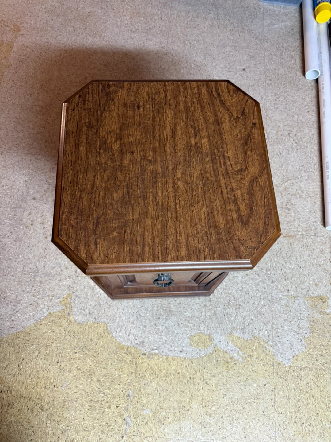 Vintage Wooden Side Table with Drawer - photo 3