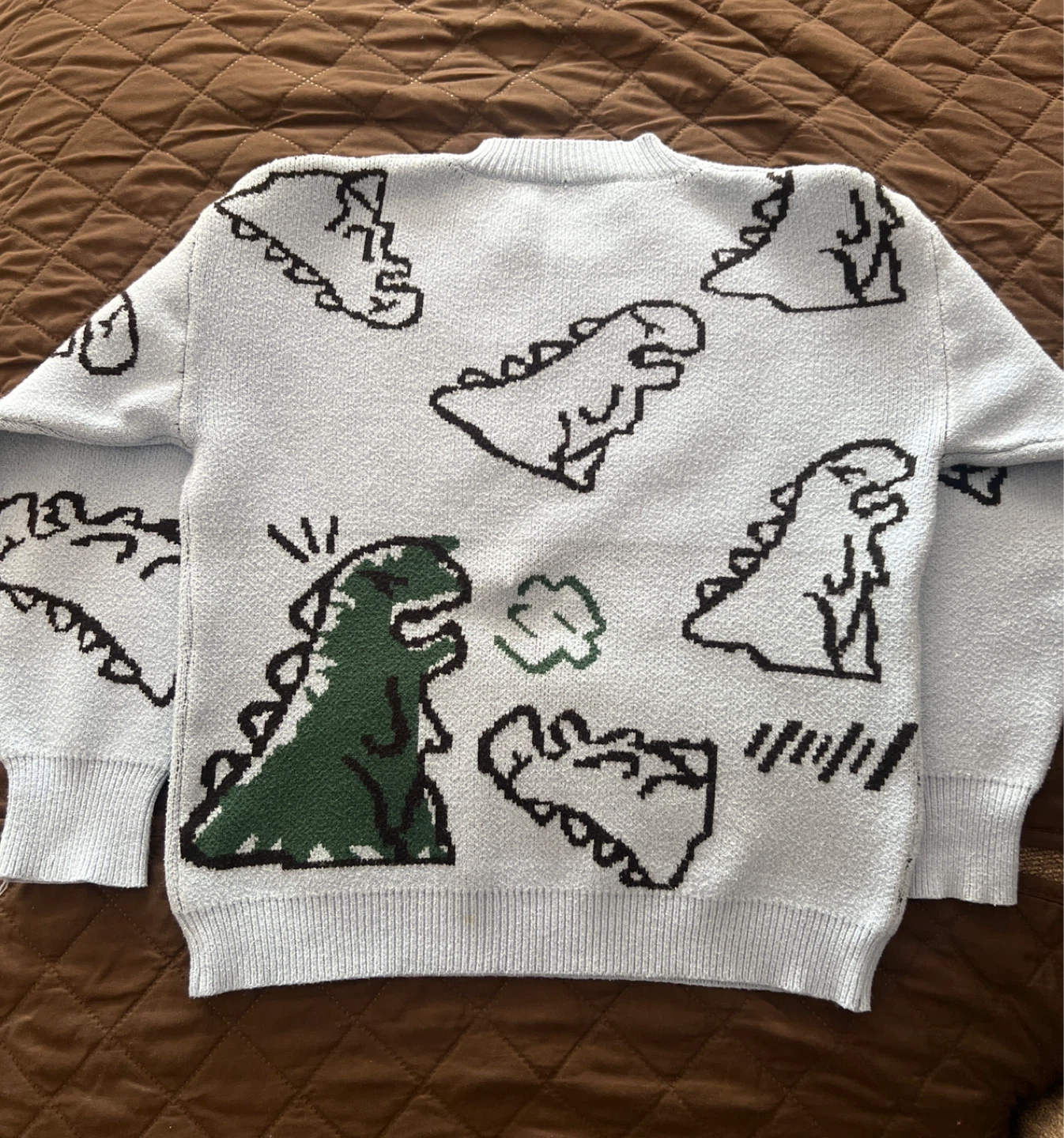 Light Blue Dinosaur Sweater