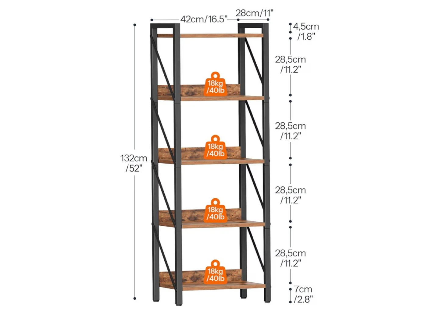 5-Shelf Bookshelf/Storage Unit - photo 2