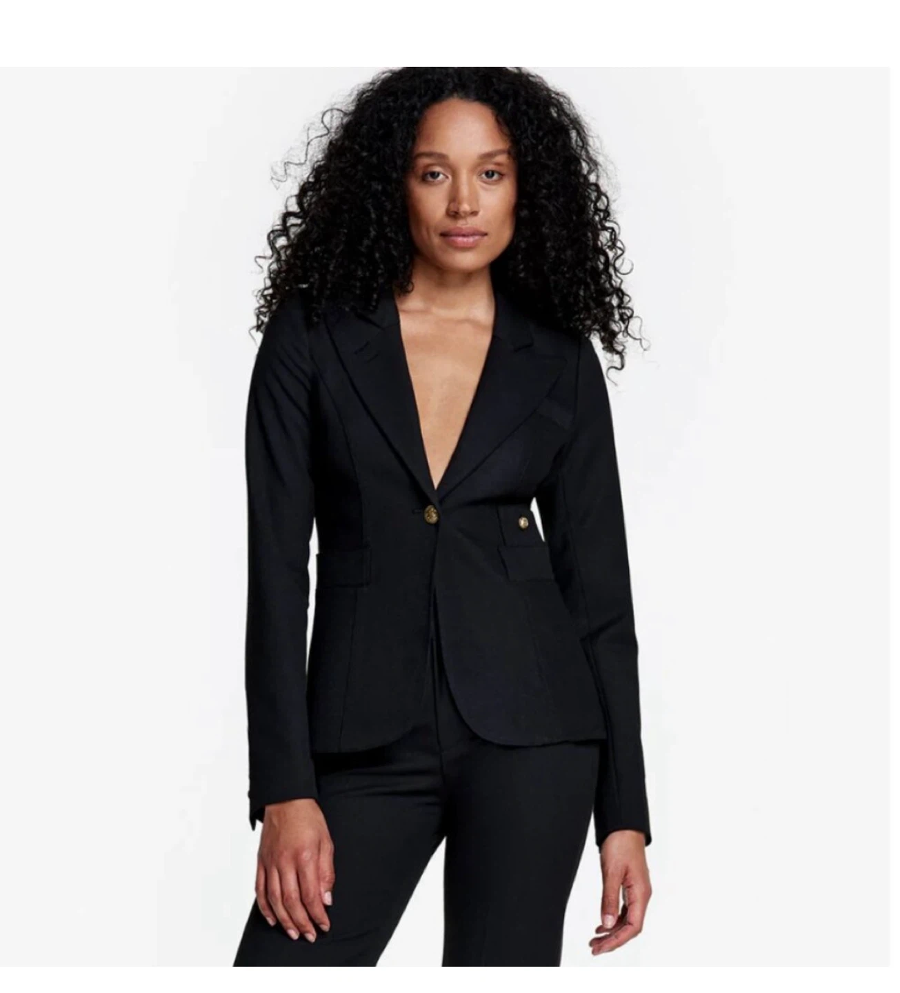 Smythe Women's black “dutchess” one button blazer