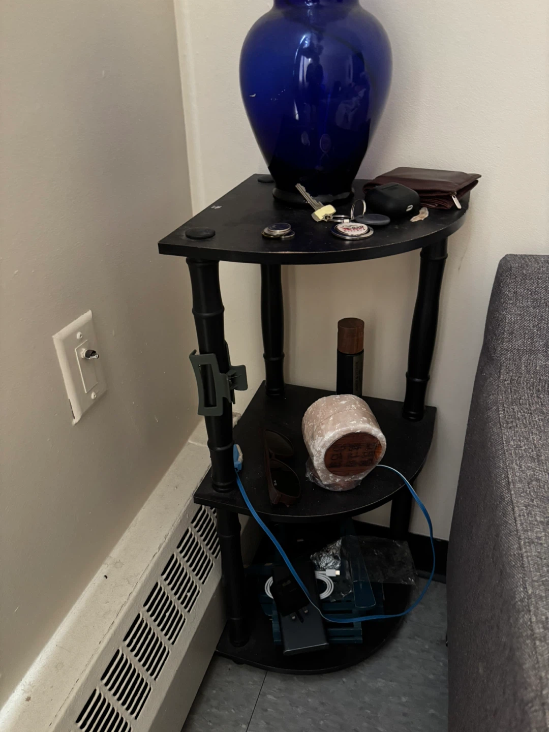Black Corner Shelf Unit