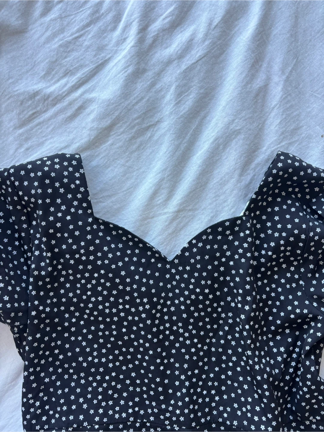 Black and White Flower Midi Dress - photo 3