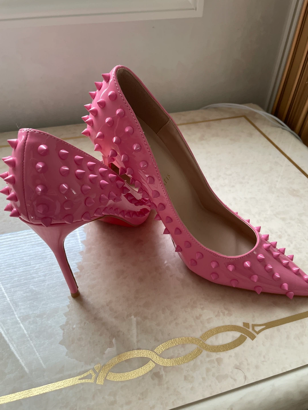 Christian Louboutin Pink Spiked Heels - photo 4