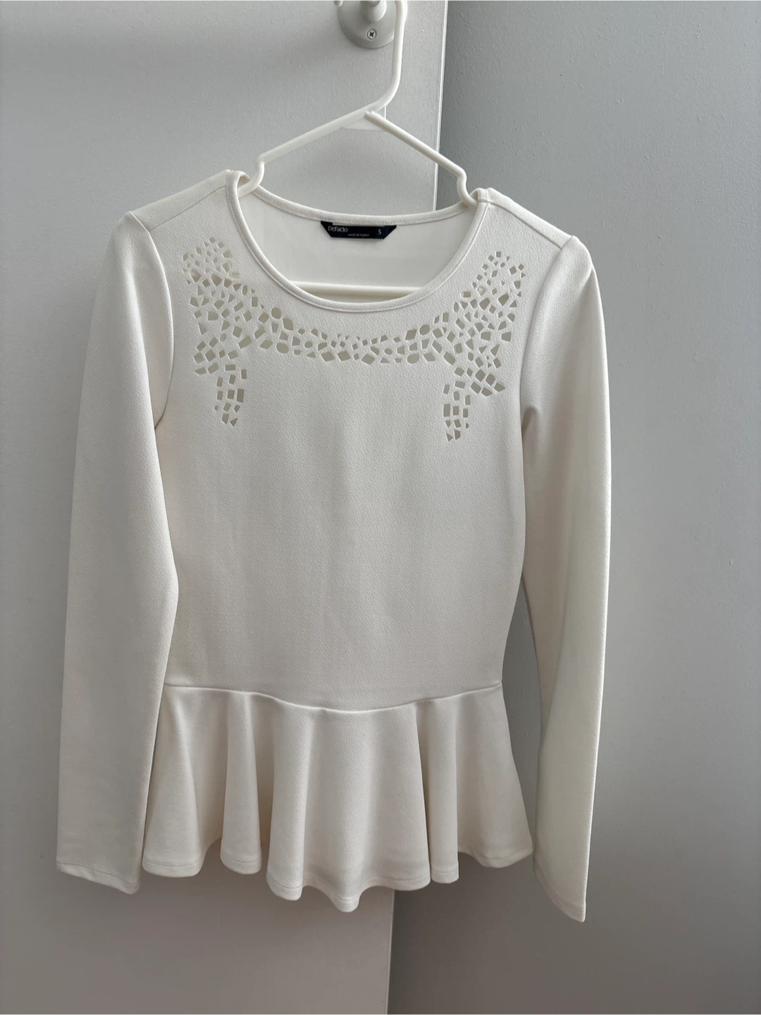 White Peplum Top