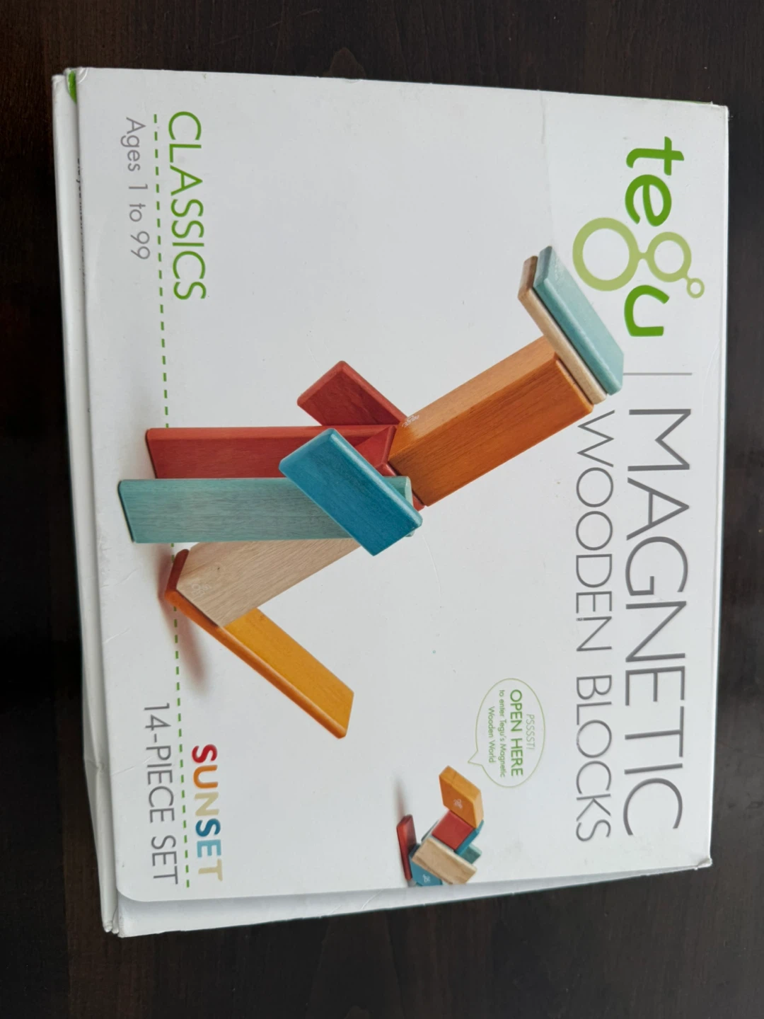 Tegu Magnetic Wooden Blocks - Sunset 14-Piece Set