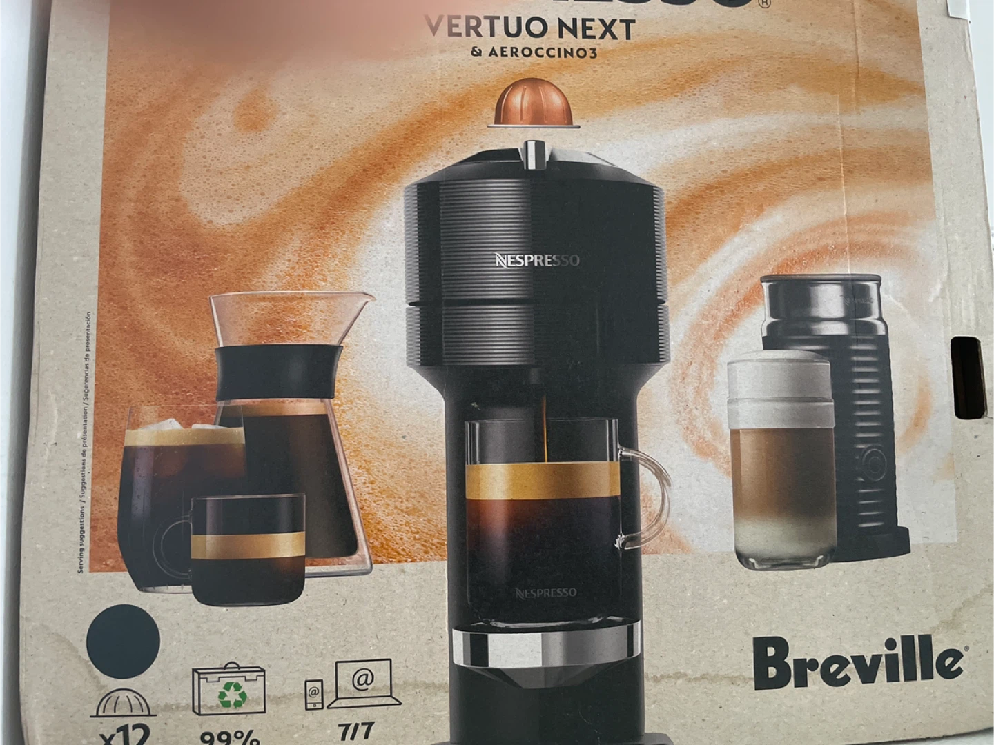 Nespresso Vertuo Next & Aeroccino3 Coffee Machine