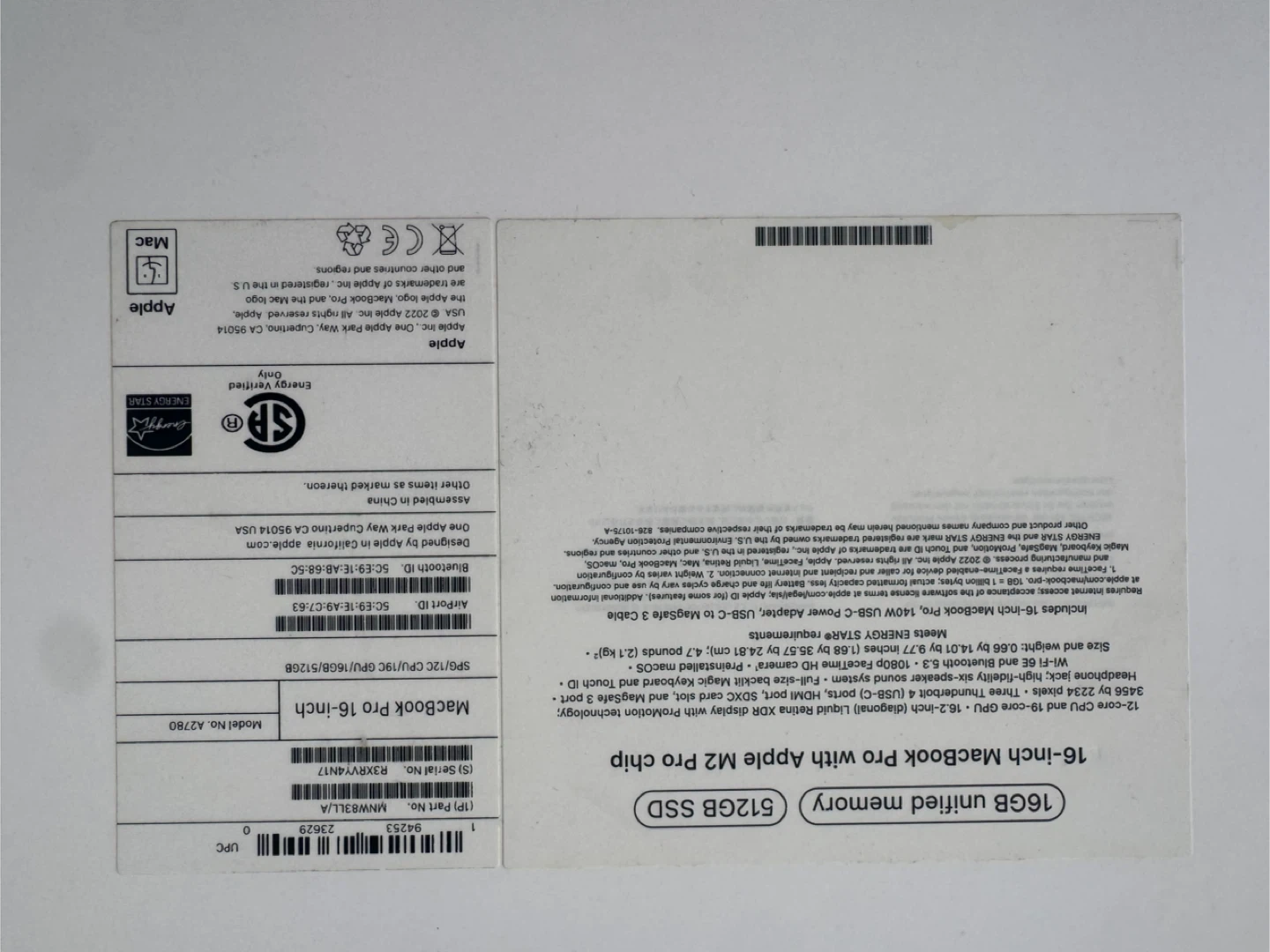 Apple MacBook Pro 16-inch M2 Pro 512GB SSD