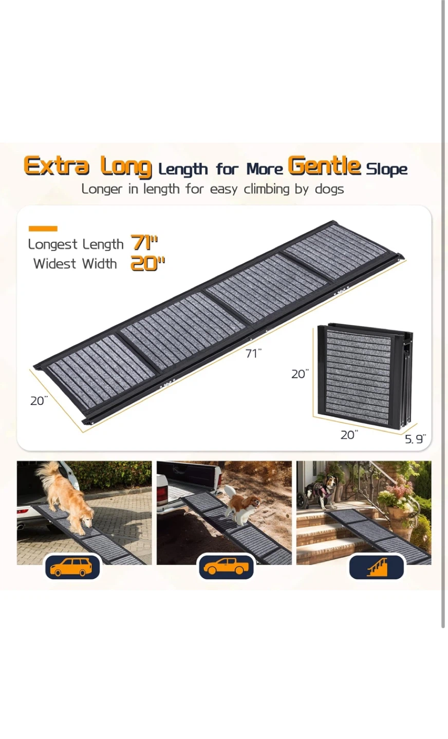 Folding Pet Ramp - 71" Long x 20" Wide - photo 4