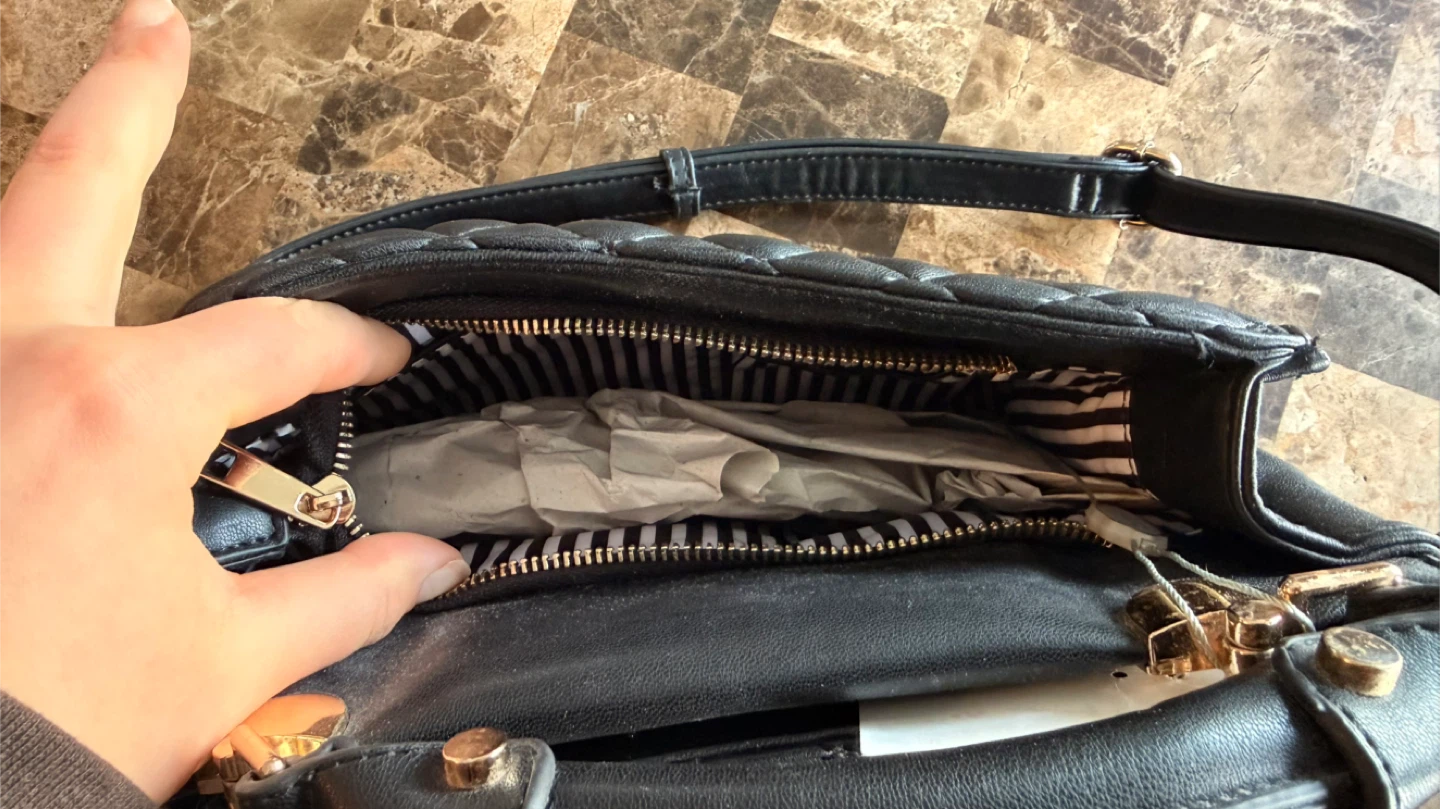 Black Quilted Satchel Handbag - photo 4