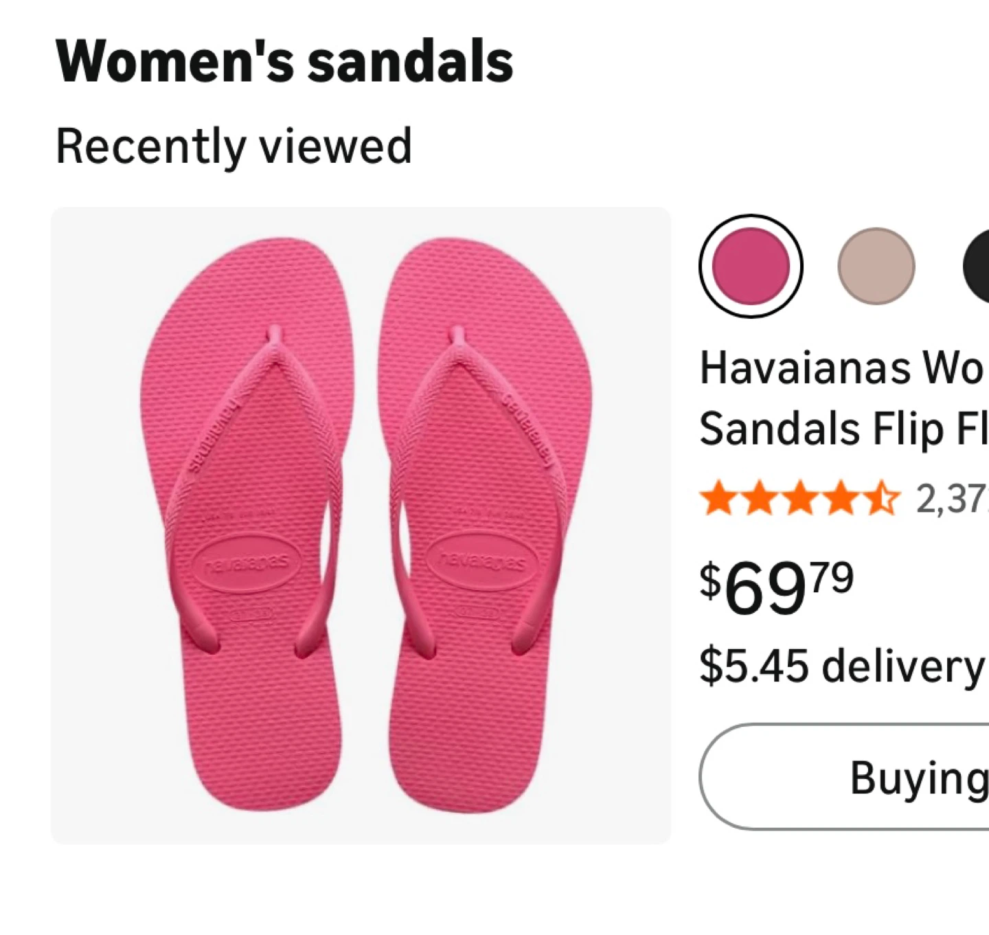 Havaianas Women's Pink Flip Flops