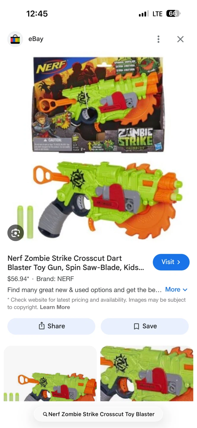 Nerf Zombie Strike Crosscut Dart Blaster Toy - photo 2