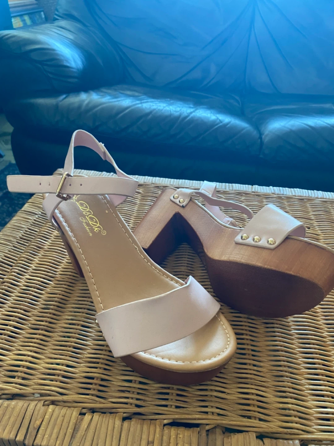 DBB Fashion Women's Pink Platform Heeled Sandals