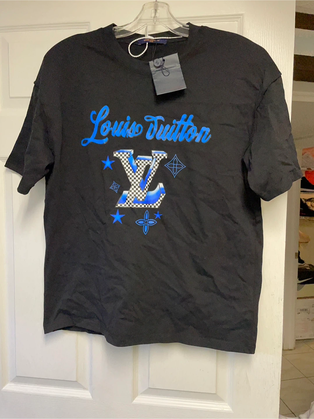 Louis Vuitton Black Blue Monogram T-Shirt