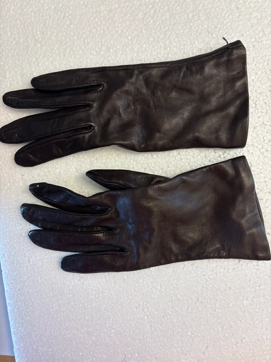 🏆Brown Leather Gloves Size 7 - photo 2
