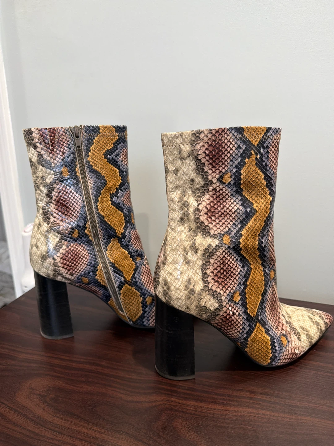 Women's Snake Print Ankle Boots 🏆