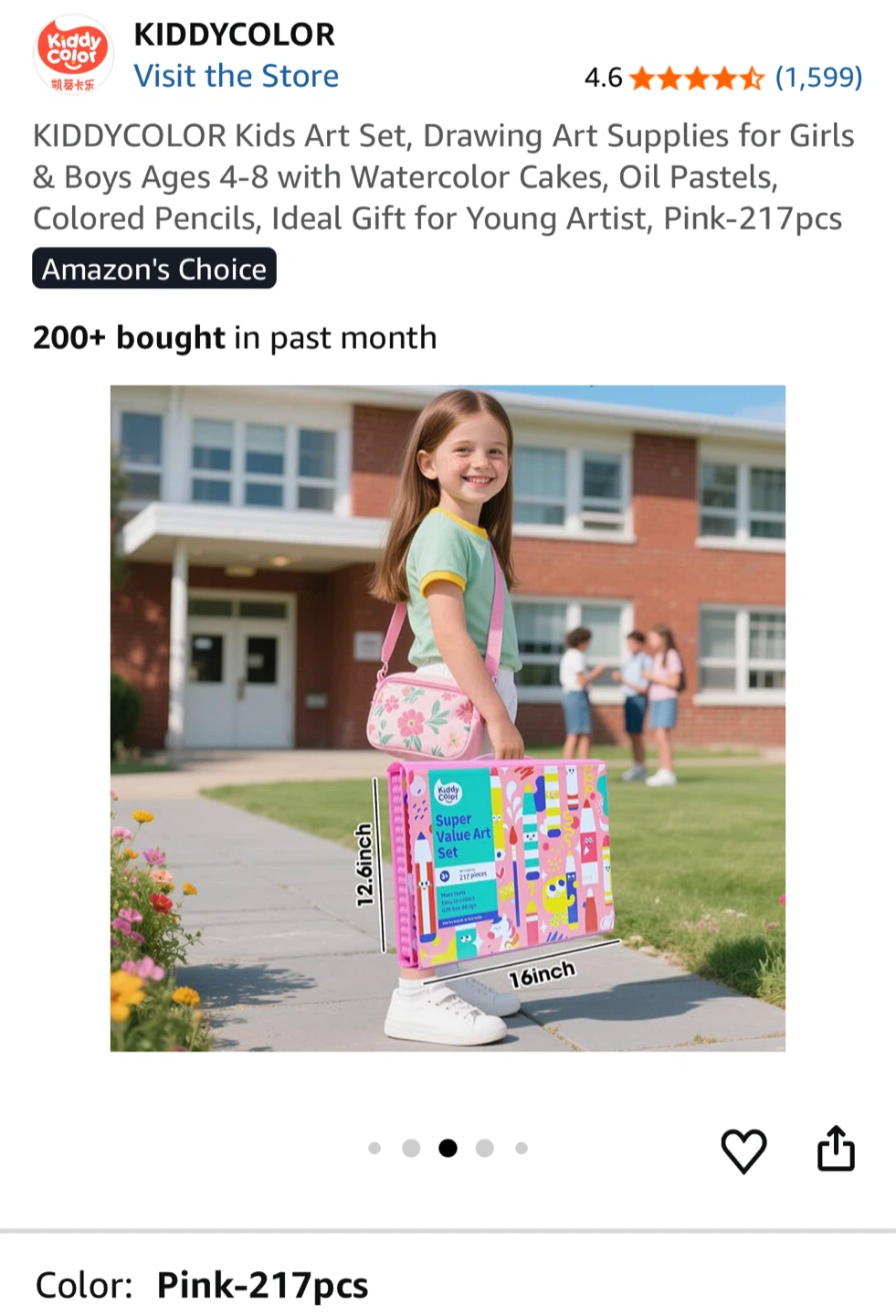 KIDDYCOLOR Kids Art Set - Pink 217pcs - photo 5