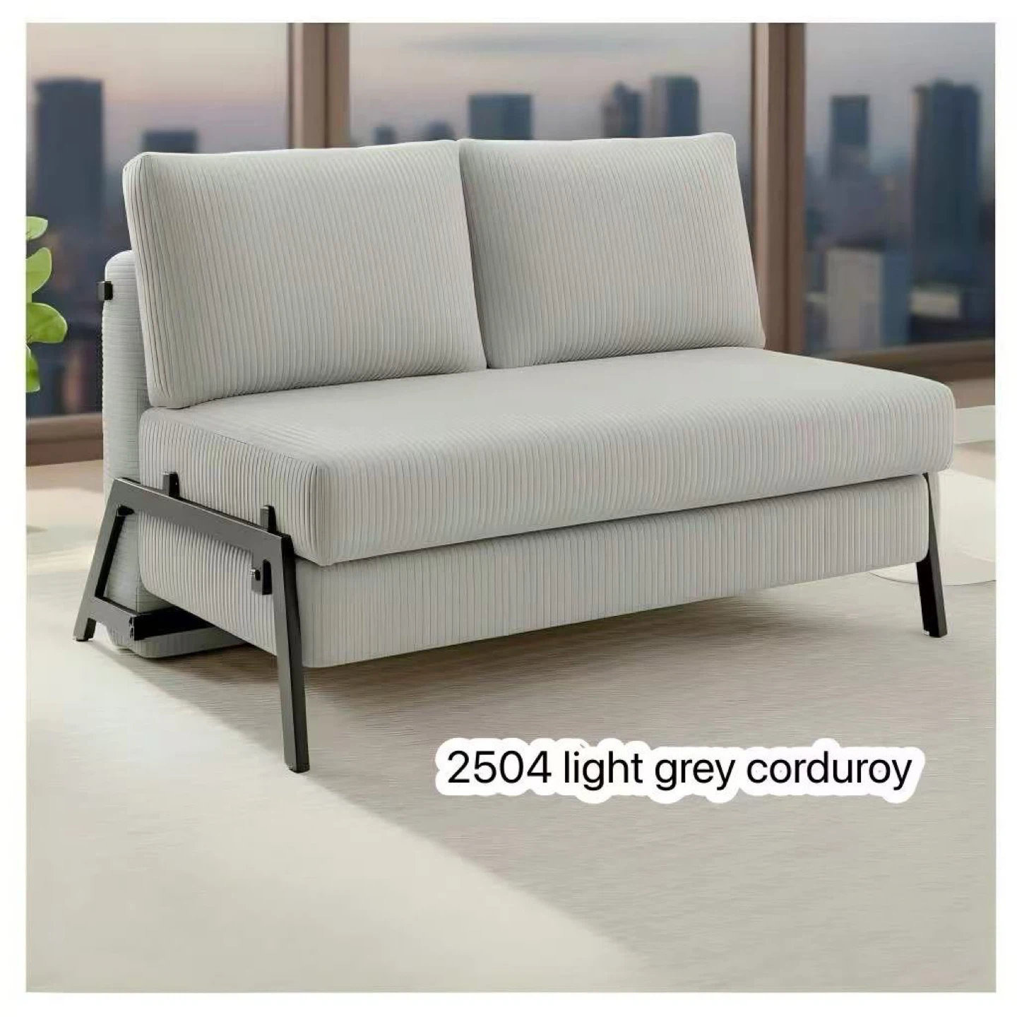 Convertible Sofa Bed - Dark Grey Corduroy