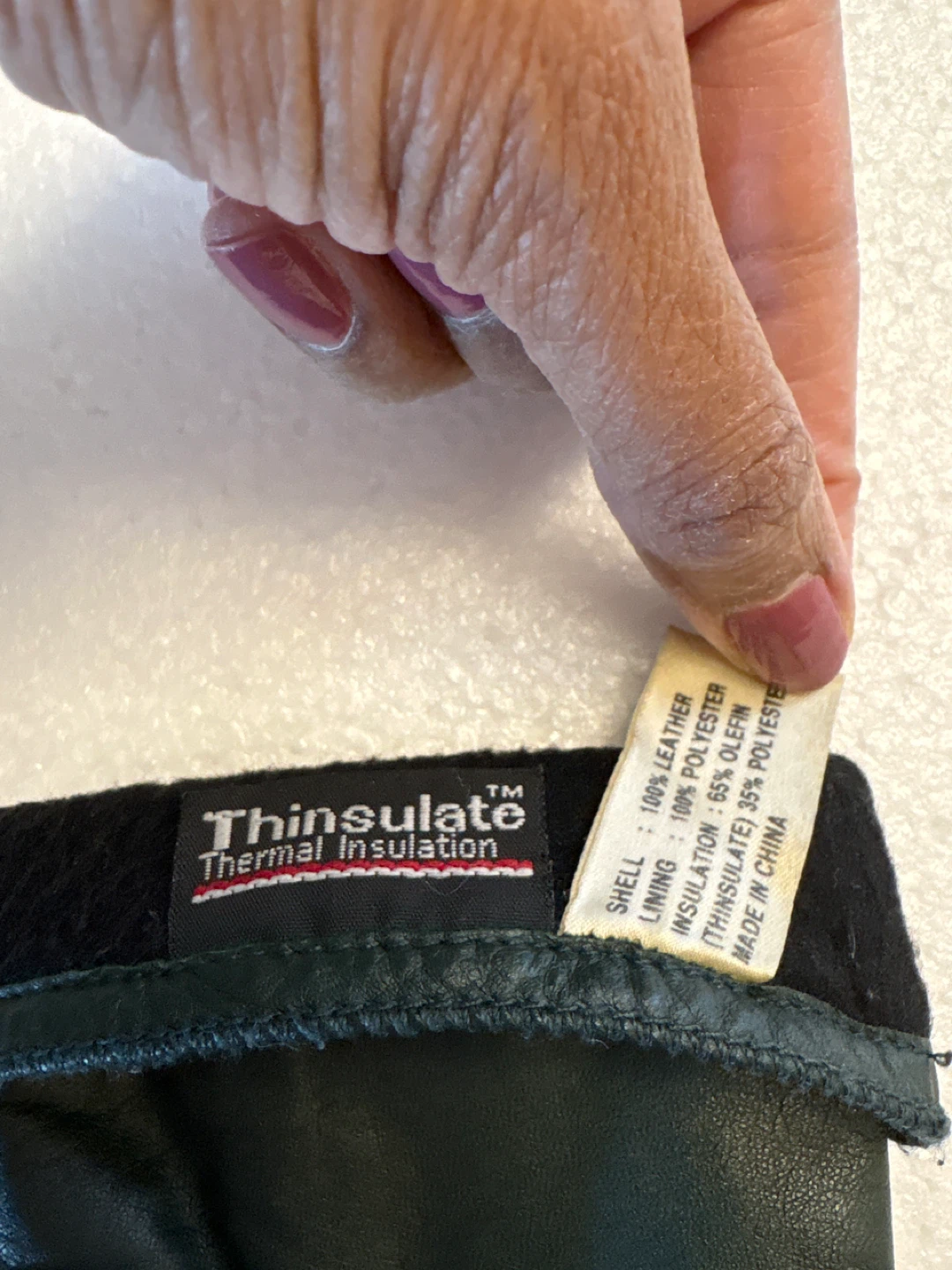 🏆Hunter green Leather Gloves with Thinsulate Thermal Insulation - photo 3