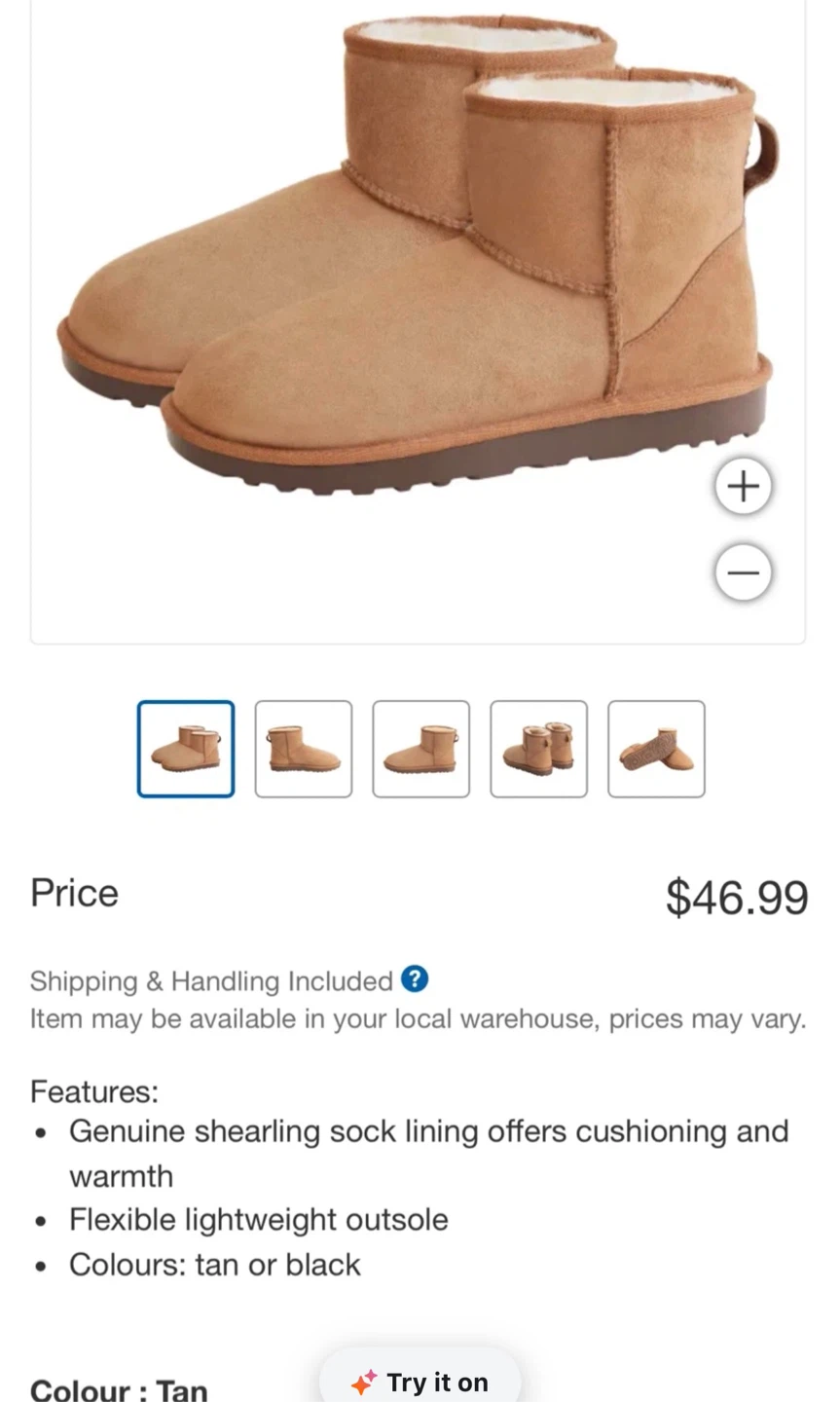 New Women's Tan Shearling Boots - Size 7 🏆 - photo 5