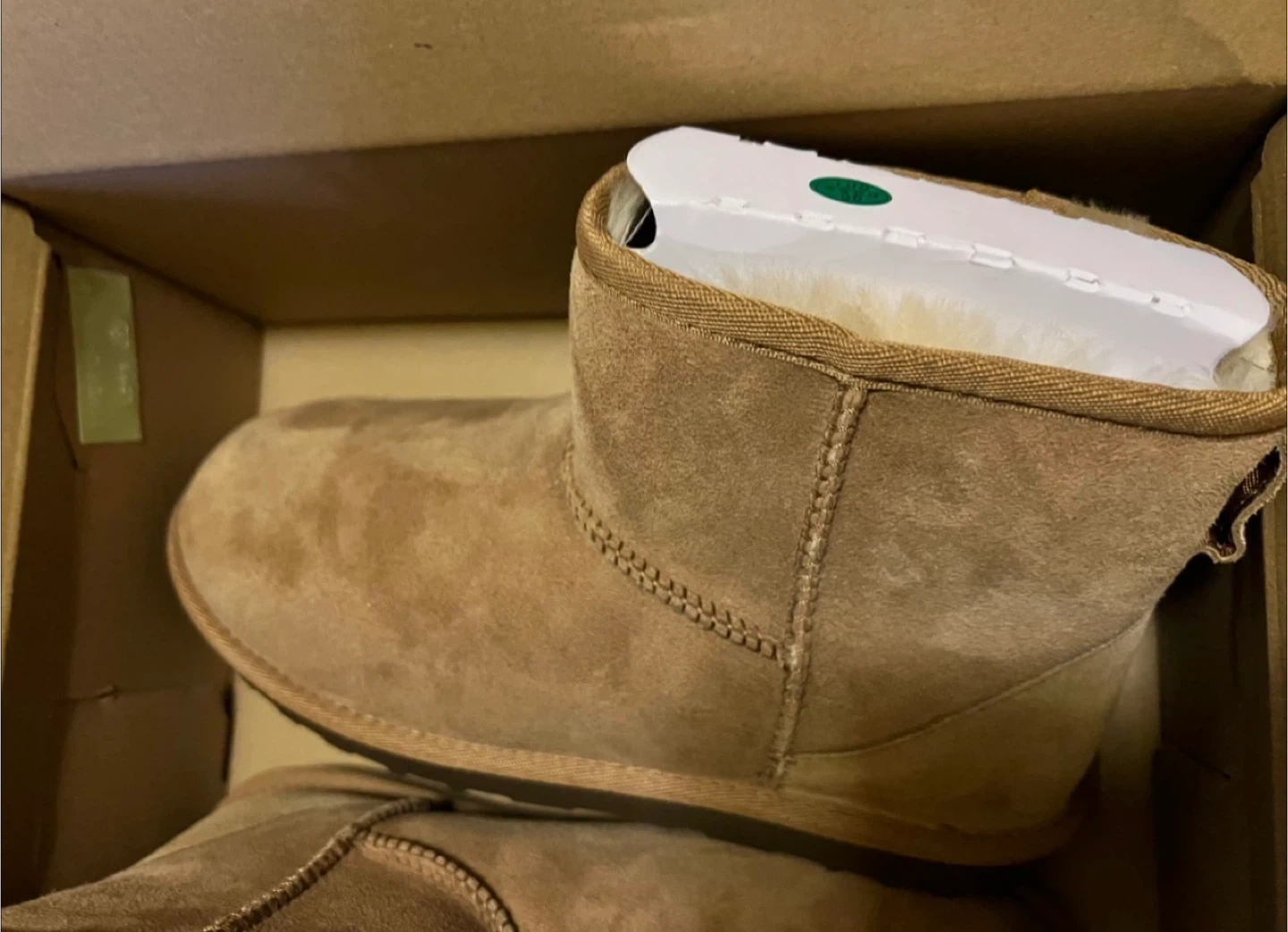 New Women's Tan Shearling Boots - Size 7 🏆