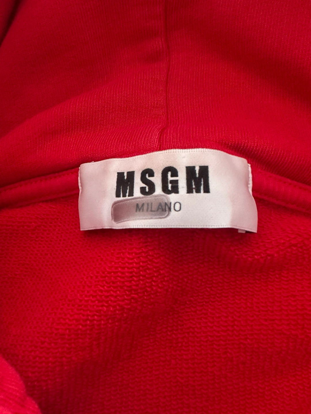 MSGM Milano Red Cropped Hoodie with Stars - photo 4